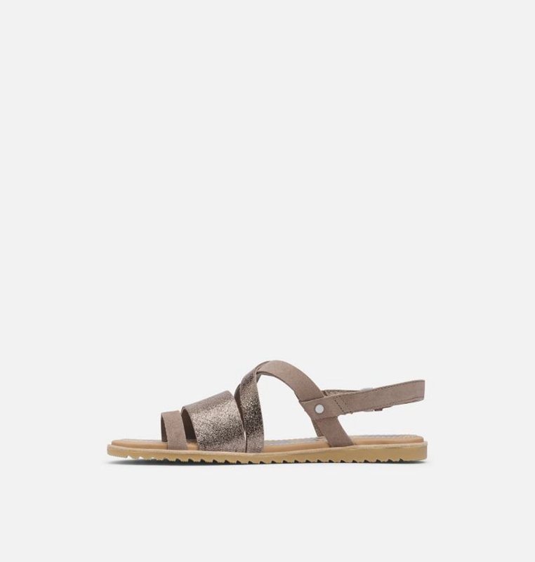 Sorel Ella™ Criss Cross Flat - Womens Sandals Brown - 029165QUL